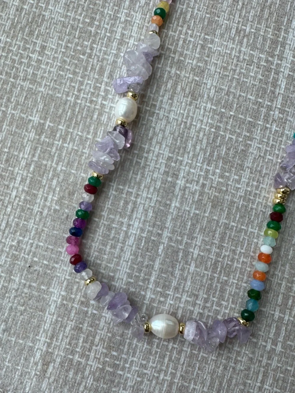 NWOT Tuckernuck Rainbow Gemstone and Pearl Necklace